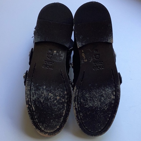 Maje Black Leather Biker Boots with Metal Accents - size eu 36 -made in Portugal - Picture 4 of 6